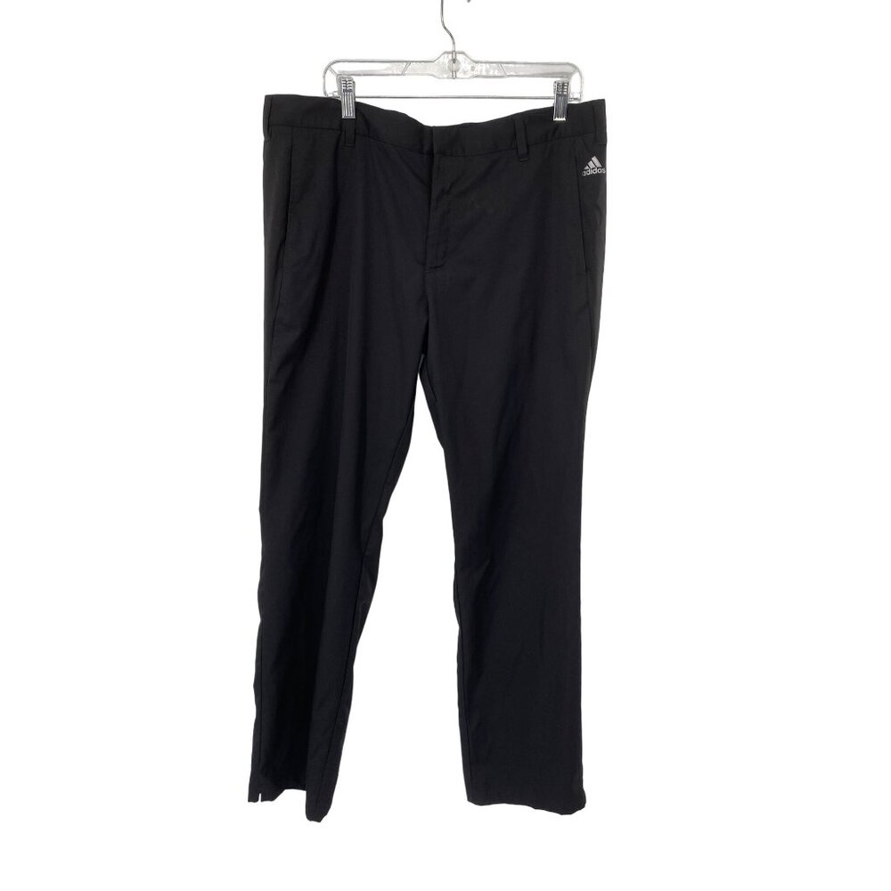 adidas Golf Classic Pants Size 38 X34 BLACK FLAT FRONT POCKETS